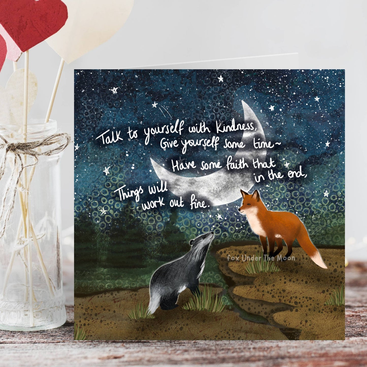 'Have Faith' - Greeting Card by Fox Under The Moon: Naked (no cello wrapping)
