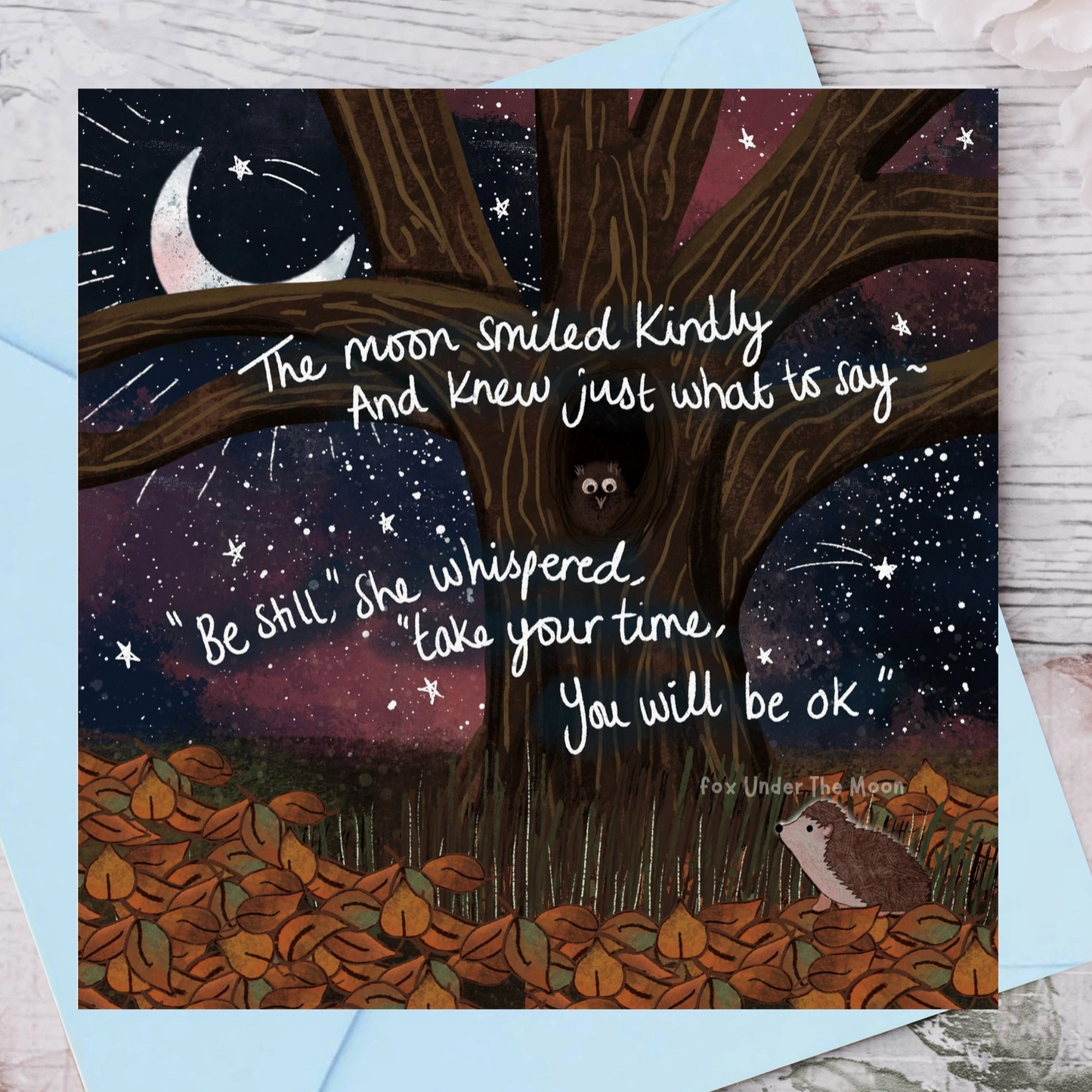 Be Still - Foiled Greeting Card By Fox Under The Moon