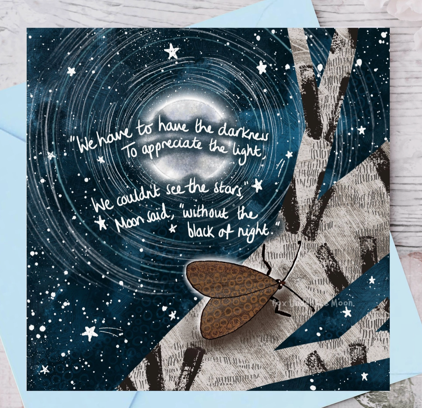 Darkness - Foiled Greeting Card By Fox Under The Moon