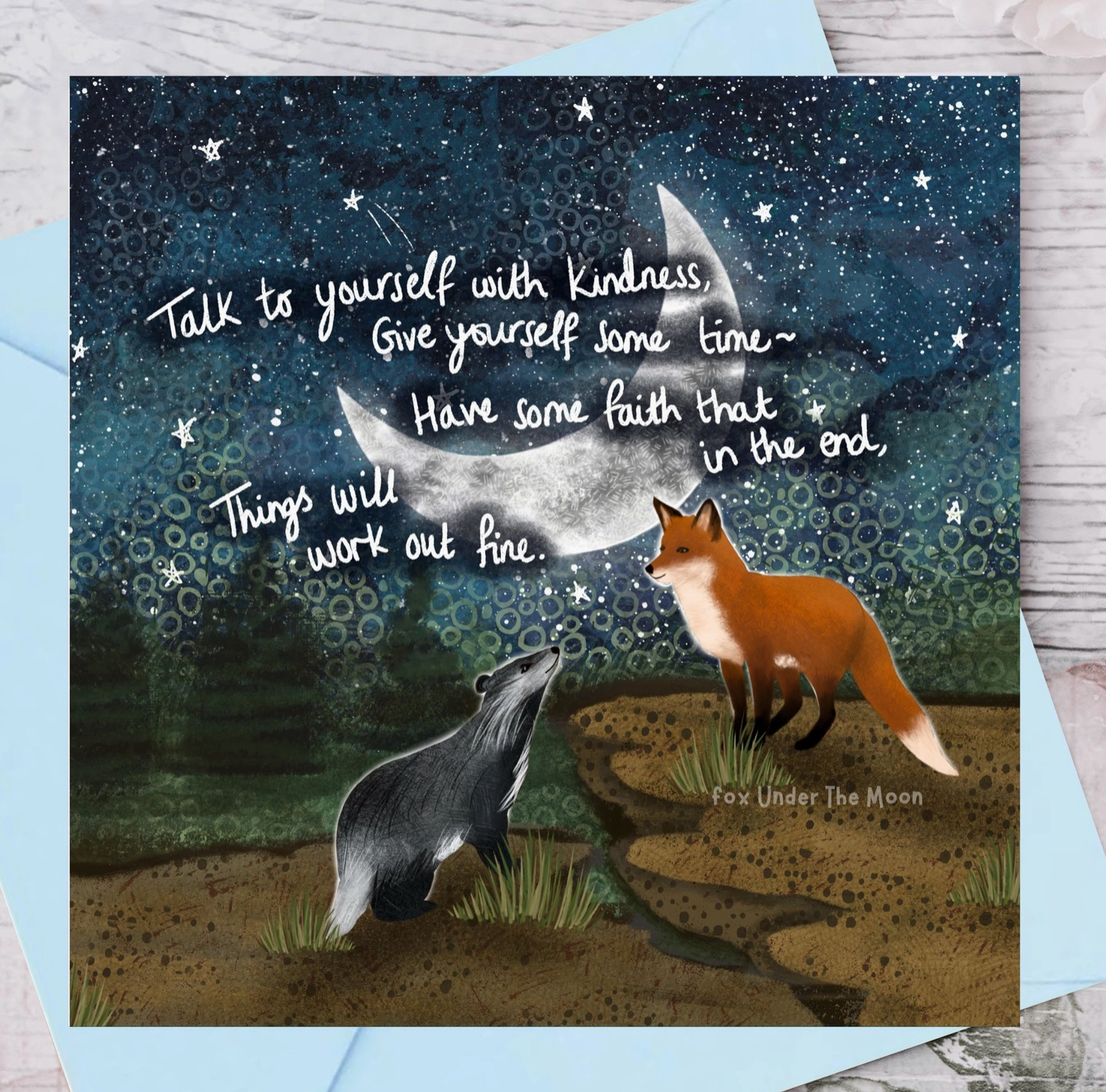 Have Faith - Foiled Greeting Card By Fox Under The Moon