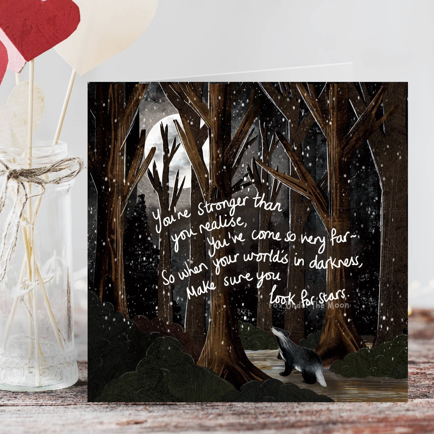 'Look For Stars' - Greeting Card by Fox Under The Moon: Naked (no cello wrapping)