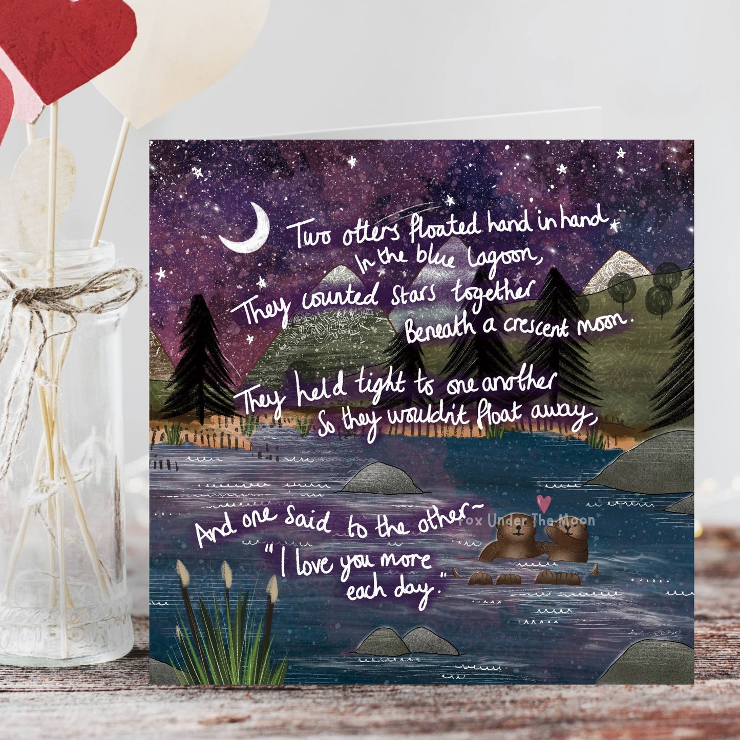 "Hand In Hand" Wedding / Anniversary Card: Naked (no cello wrapping)