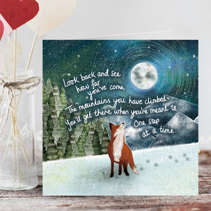 'Mountains' - Greeting Card by Fox Under The Moon: Naked (no cello wrapping)