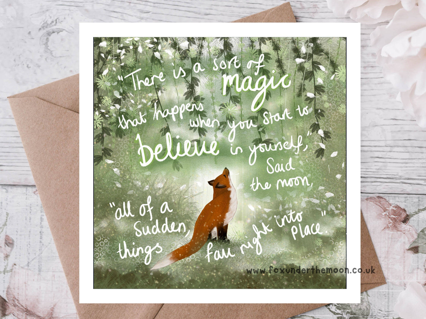 "Believe" Congratulations & Encouragement Card by Fox Under : Naked (no cello wrapping)
