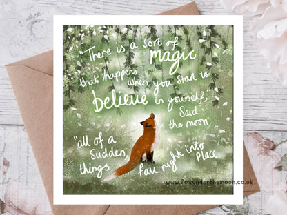 "Believe" Congratulations & Encouragement Card by Fox Under : Naked (no cello wrapping)