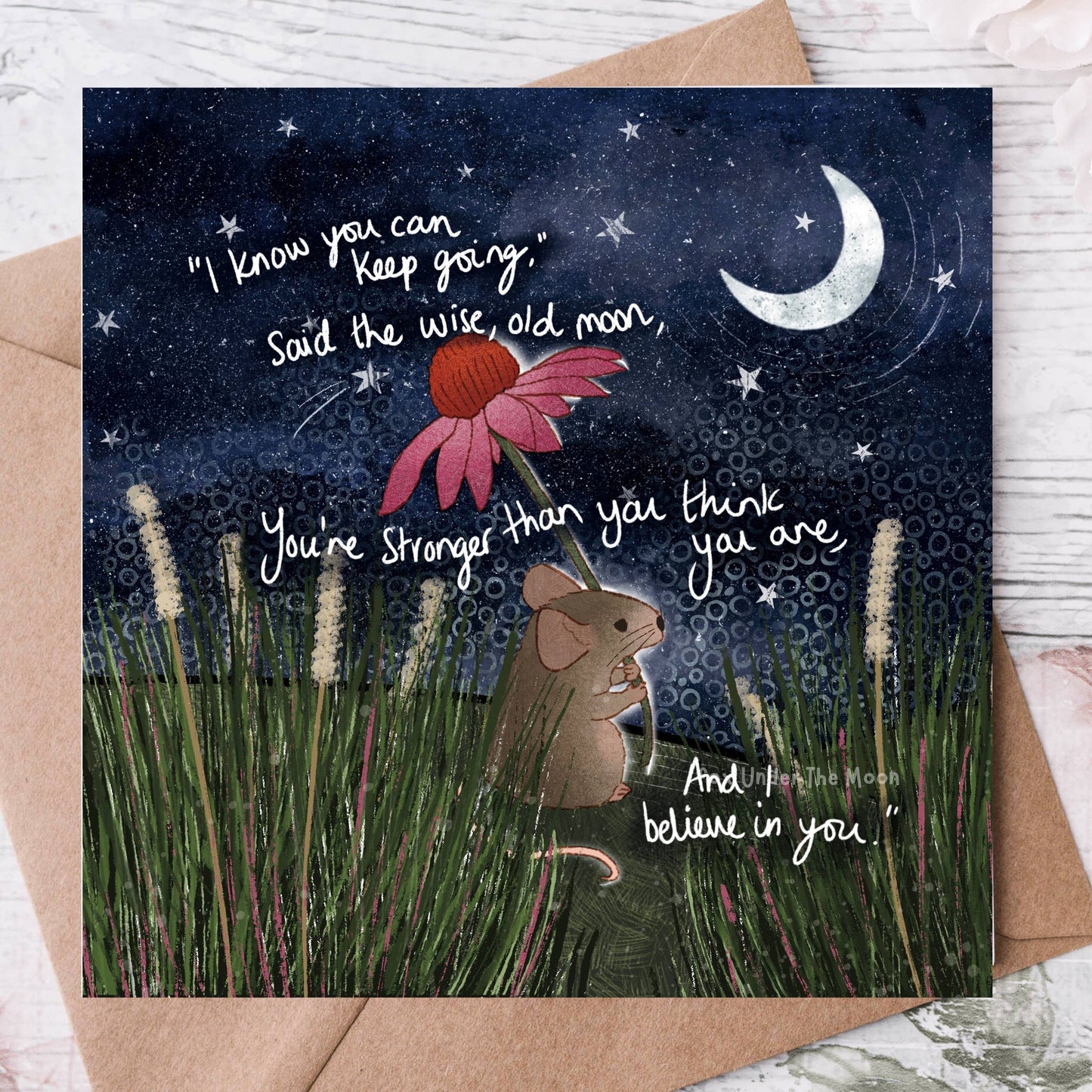 'Stronger' - Greeting Card by Fox Under The Moon: Naked (no cello wrapping)