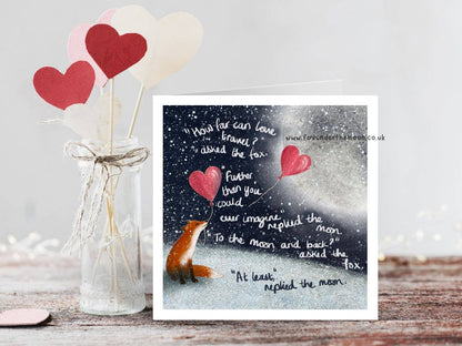 "To The Moon & Back" Love Card by Fox Under The Moon: Naked (no cello wrapping)