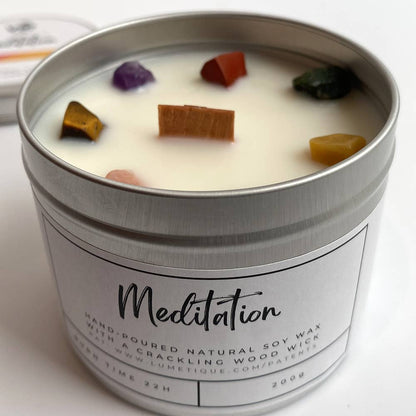 Aluminium Tin Candle: Meditation with 7 Chakra