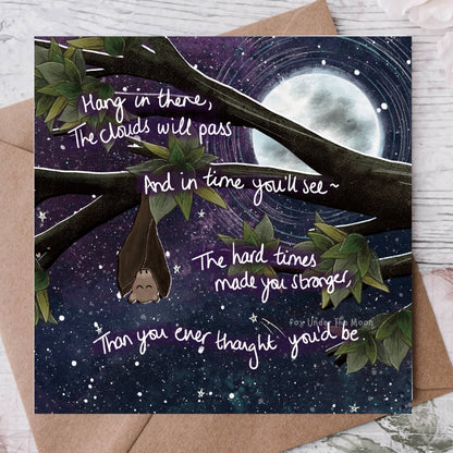 'Hang In There' - Greeting Card by Fox Under The Moon: Naked (no cello wrapping)
