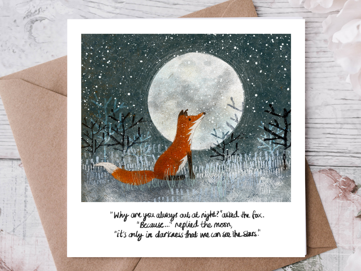 'To See The Stars' - Greeting Card by Fox Under The Moon: Naked (no cello wrapping)
