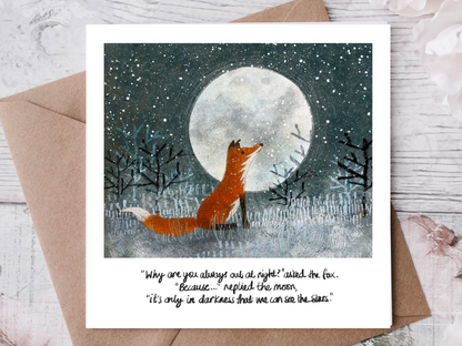 'To See The Stars' - Greeting Card by Fox Under The Moon: Naked (no cello wrapping)