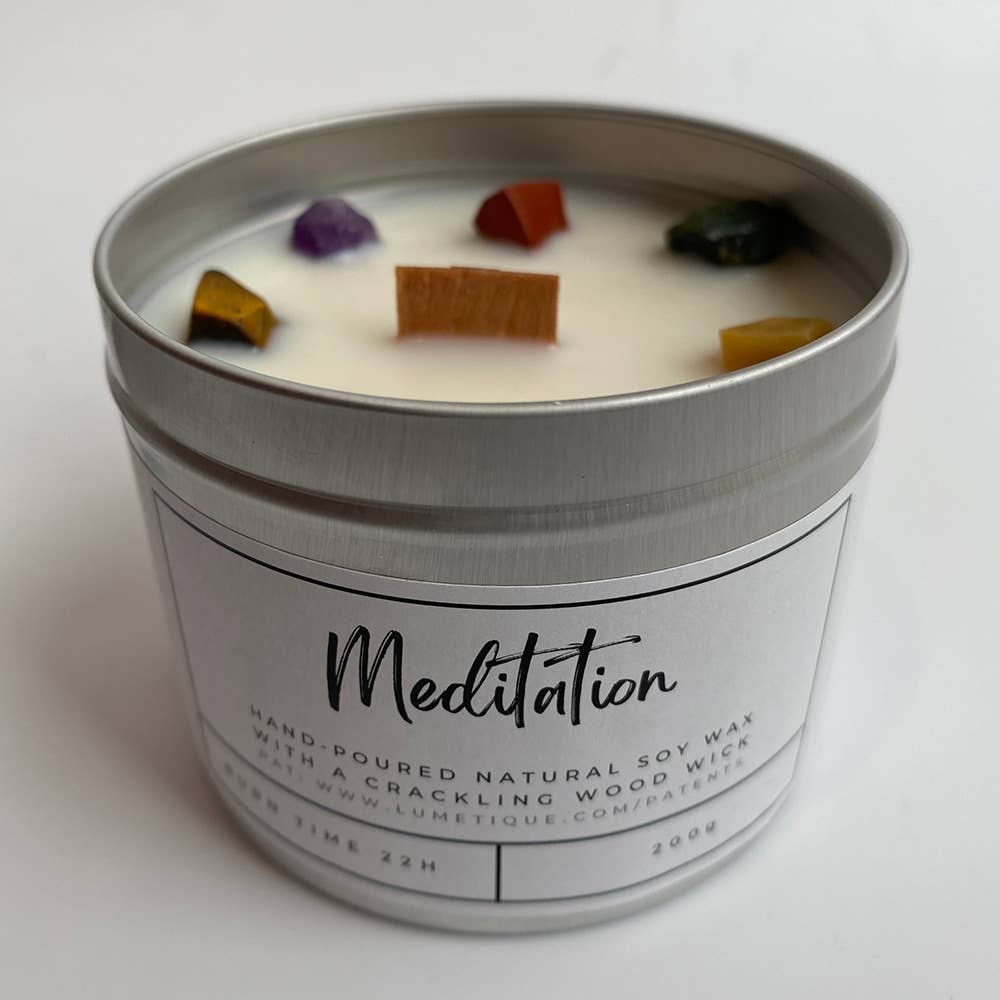 Aluminium Tin Candle: Meditation with 7 Chakra