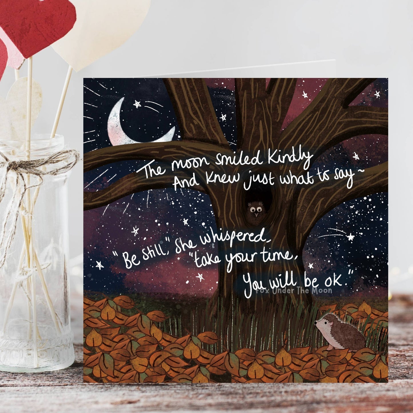 'Be Still'  - Greeting Card by Fox Under The Moon: Naked (no cello wrapping)