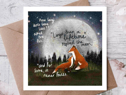“A Lifetime” Love & Family Greeting Card by Fox Under The Mo: Naked (no cello wrapping)