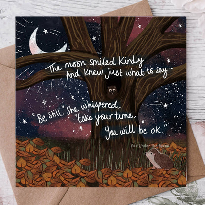 'Be Still'  - Greeting Card by Fox Under The Moon: Naked (no cello wrapping)