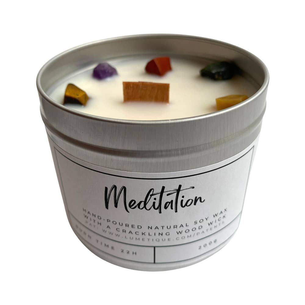 Aluminium Tin Candle: Meditation with 7 Chakra