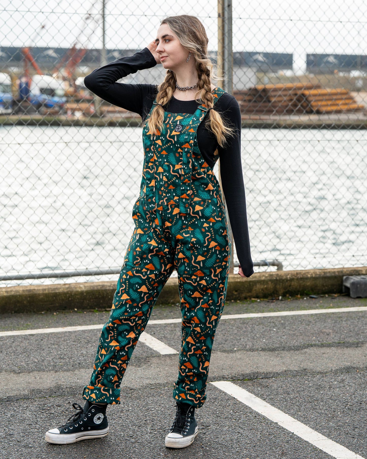 Rebel Romance x Clare Lewis Earthy Eden Stretch Dungarees: L