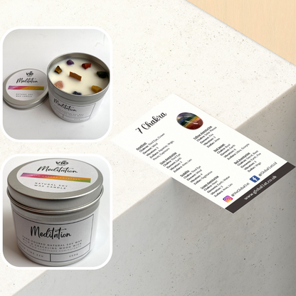 Aluminium Tin Candle: Meditation with 7 Chakra