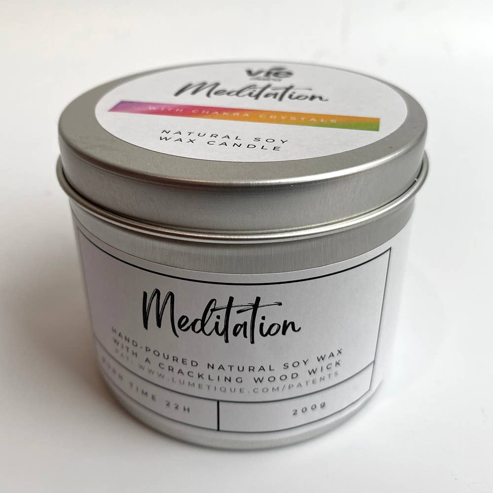 Aluminium Tin Candle: Meditation with 7 Chakra