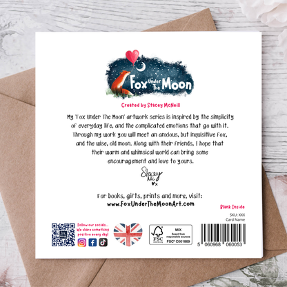 'To See The Stars' - Greeting Card by Fox Under The Moon: Naked (no cello wrapping)
