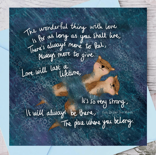 Love - Foiled Greeting Card By Fox Under The Moon