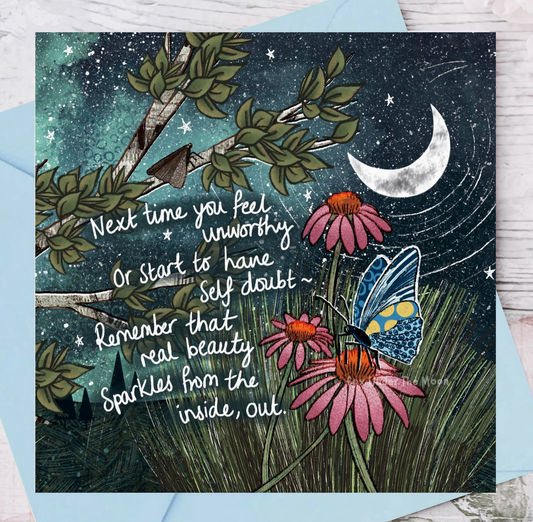 Real Beauty - Foiled Greeting Card By Fox Under The Moon