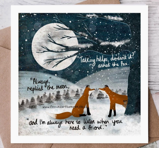 Talking Helps - Greeting Card By Fox Under The Moon