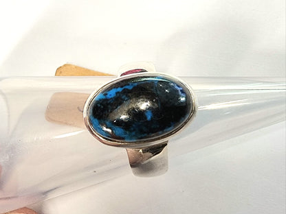 Mesmerising Polished Cavansite Ring Size S