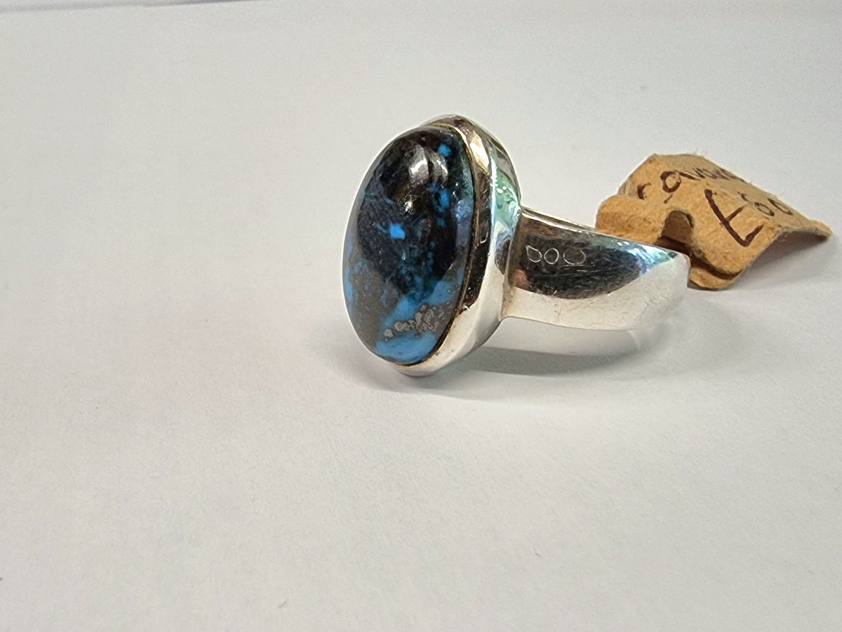Mesmerising Polished Cavansite Ring Size S