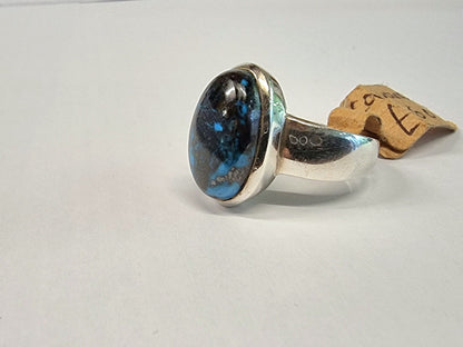 Mesmerising Polished Cavansite Ring Size S