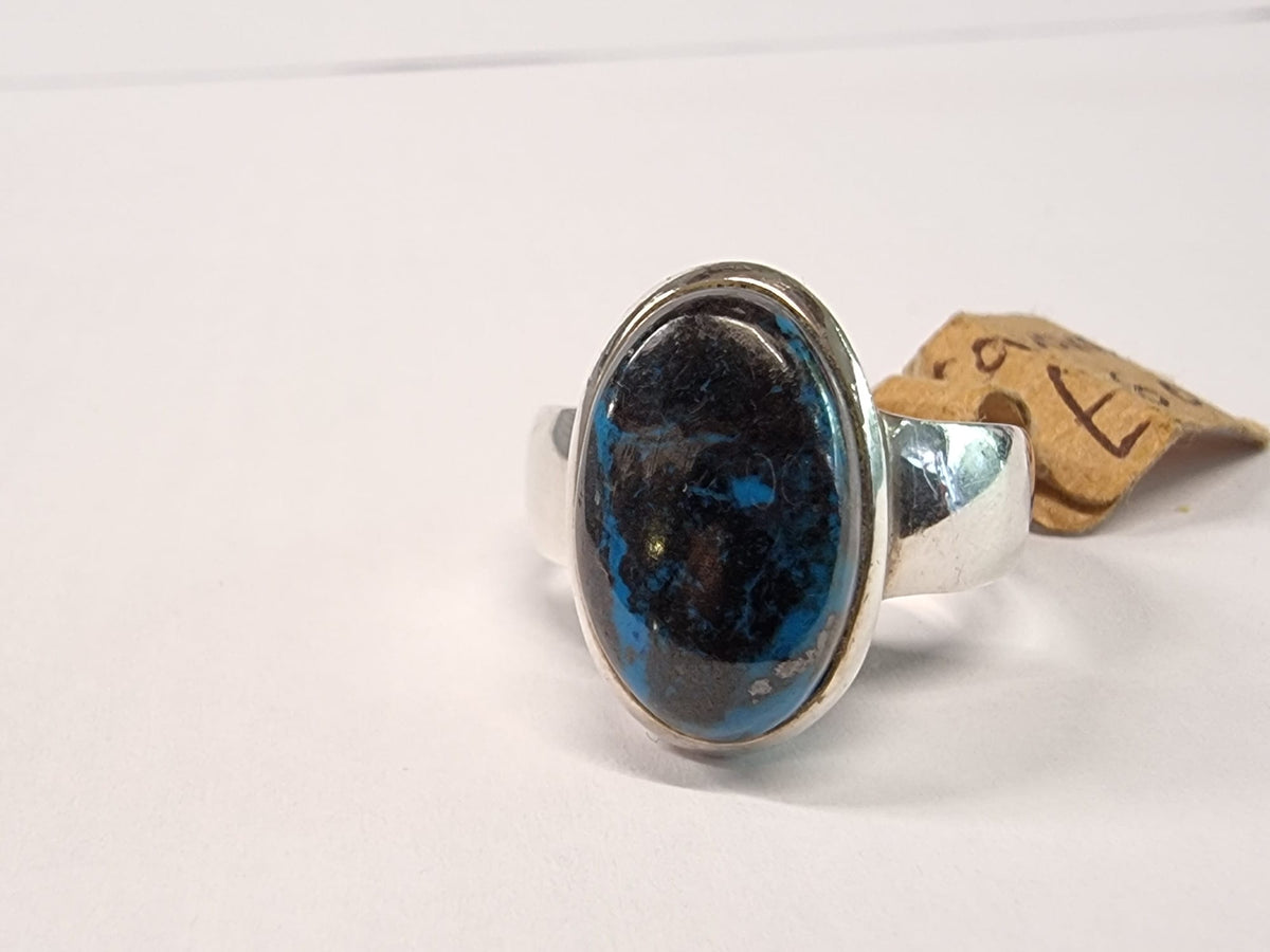 Mesmerising Polished Cavansite Ring Size S