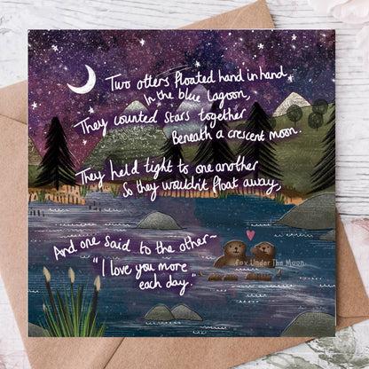 "Hand In Hand" Wedding / Anniversary Card: Naked (no cello wrapping)