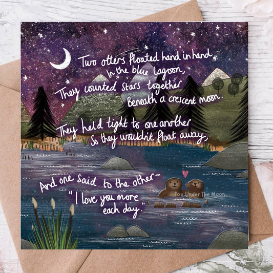 "Hand In Hand" Wedding / Anniversary Card: Naked (no cello wrapping)