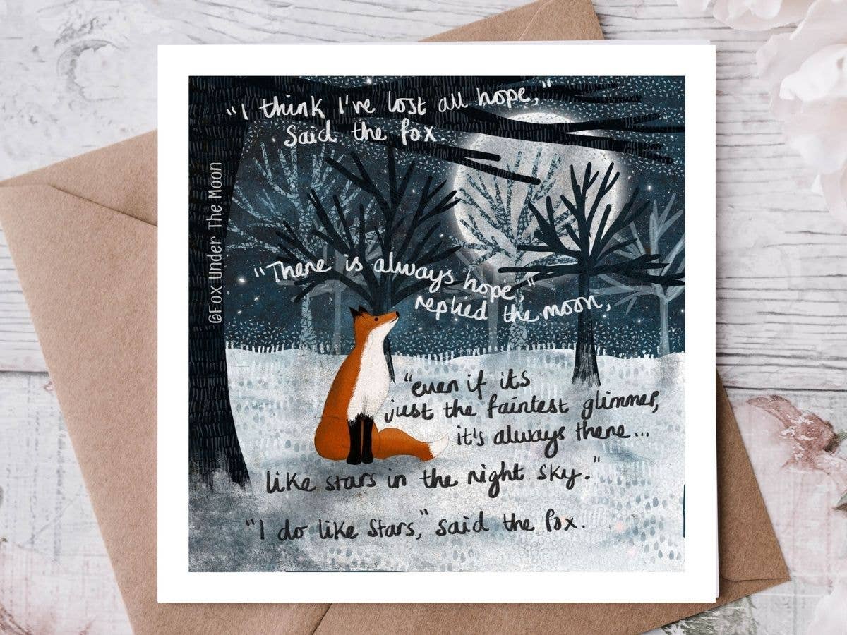'Hope' - Greeting Card by Fox Under The Moon: Naked (no cello wrapping)
