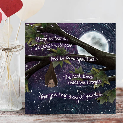 'Hang In There' - Greeting Card by Fox Under The Moon: Naked (no cello wrapping)