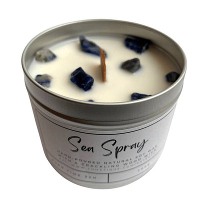 Aluminium Tin Candle: Sea Spray with Sodalite