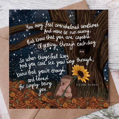 'Being You' - Greeting Card by Fox Under The Moon: Naked (no cello wrapping)