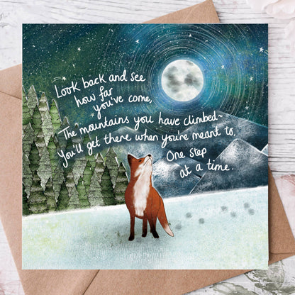 'Mountains' - Greeting Card by Fox Under The Moon: Naked (no cello wrapping)