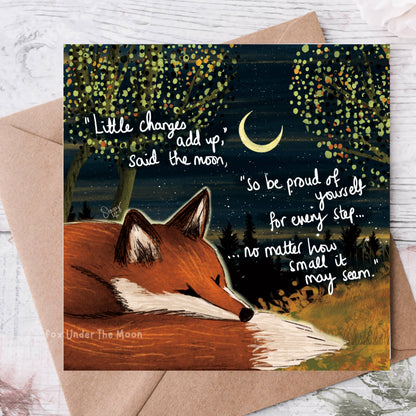 'Little Changes' - Greeting Card From Fox Under The Moon: Naked (no cello wrapping)